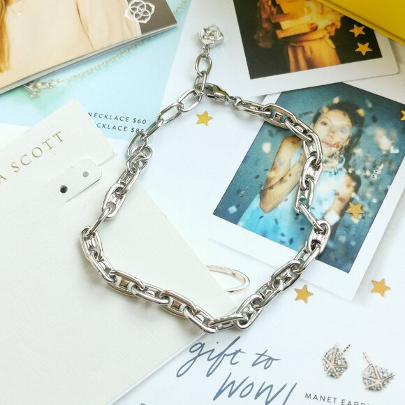 New Kendra Scott Bailey Chain Bracelet in Silver - Picture 1 of 3